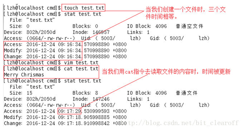 Linux重要三个文件时间创建时间