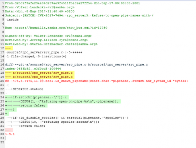 Samba远程代码执行漏洞(CVE-2017-7494)分析